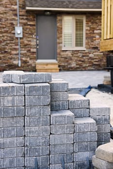 Interlocking stone driveway
