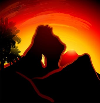 Beauty of the woman during sun rise