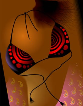 Design work of woman costume