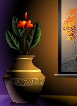 Fascinating beauty of flowers in a vase