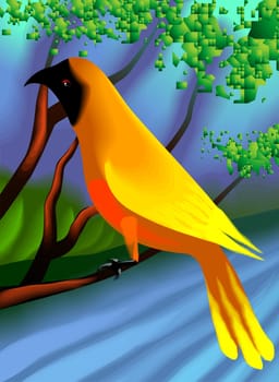 The bird enjoying the beauty of nature