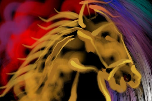 Brave and power of horse