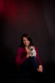 Woman with kitten