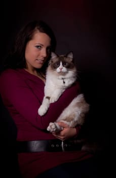 Woman with kitten
