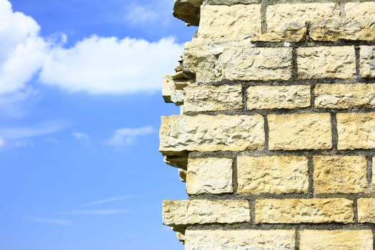 Wall and sky with cloud