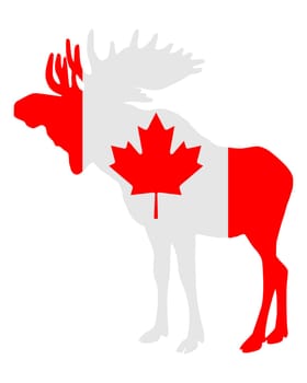 Moose in Canada Flag