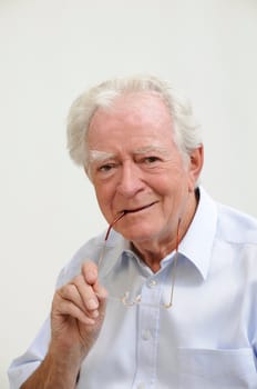 Pensioner with glasses