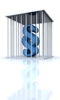 3D Paragraph Behind Bars - Blue