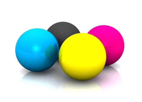 3D - CMYK Spheres 02