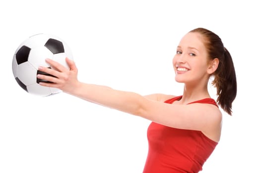 Woman with soccer ball