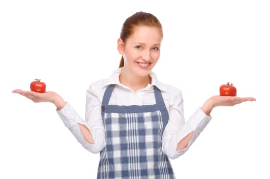 Woman with cooking apron