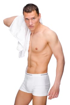 Young man with underwear