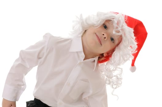 child in a hat santa claus