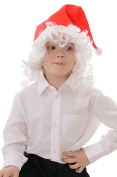 child in a hat santa claus