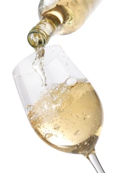 Pouring white wine
