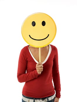 woman with emoticon