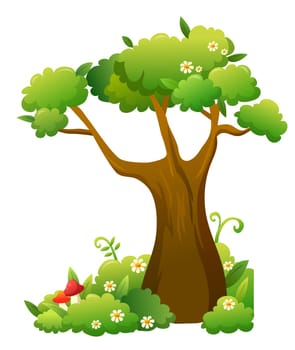 tree and wild flower