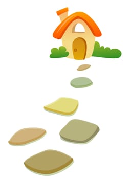 house and road stone