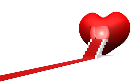 Love Concept - Big red open heart 03