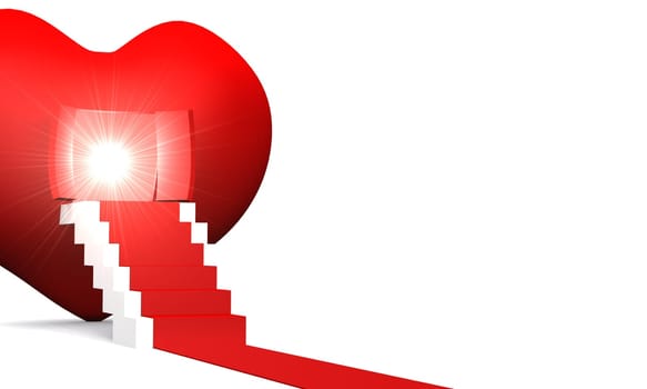 Love Concept - Big red open heart 04