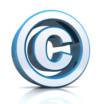 3D Copyright - Silver Blue