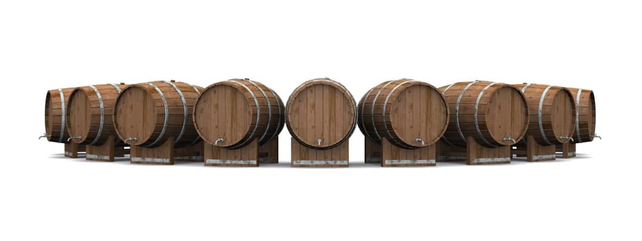 Beer kegs in semicircle 06