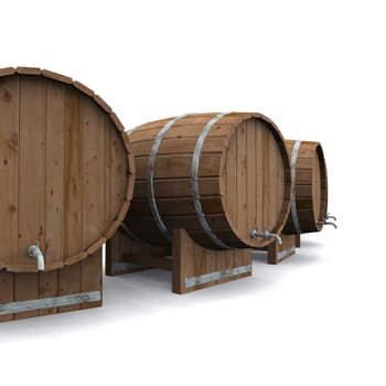 Beer kegs in semicircle 04