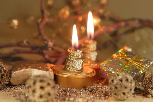 Christmas decoration in gold