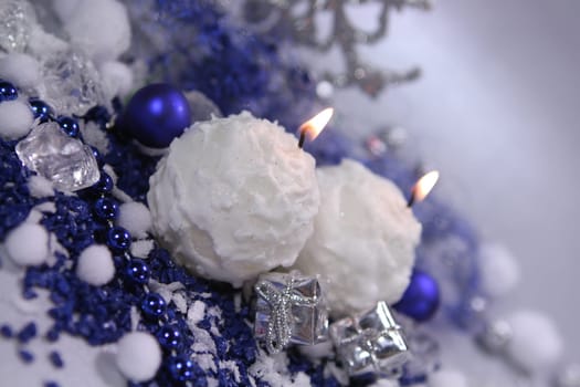 Christmas decoration in blue and white