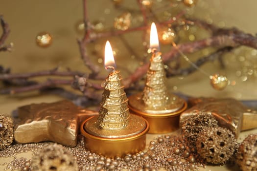Christmas decoration in gold
