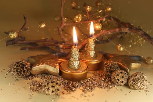 Christmas decoration in gold
