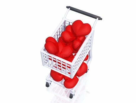 I love shopping - Shopping Cart Hearts 05