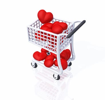 I love shopping - Shopping Cart Hearts 06