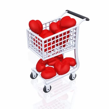 I love shopping - Shopping Cart Hearts 04