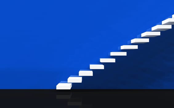 Modern Stairs - White Blue Black