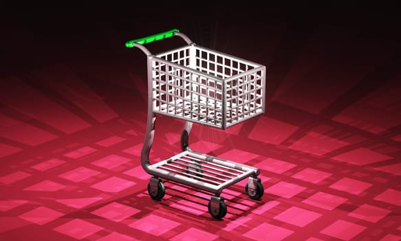 Shopping Cart Illuminated - Red Green