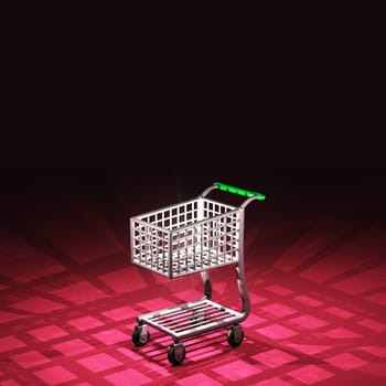 Illuminated shopping trolley - red green 02