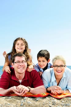 Happy family at beach