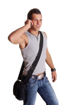 Young man talking on the phone