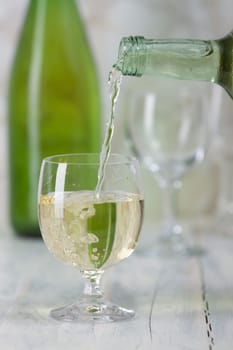 Pour in white wine
