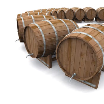 Beer kegs in semicircle 06