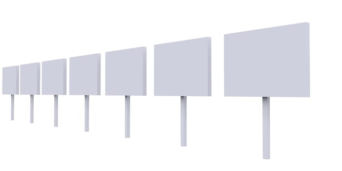 Signs in Row - White 01