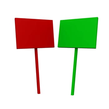 2x Blank Signs - Red and Green 02