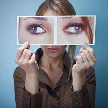 woman with big squint eyes