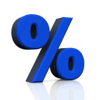 3D Percent Symbol Blue Black