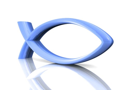 3D ICHTHYS Blue - Fish Symbol 02