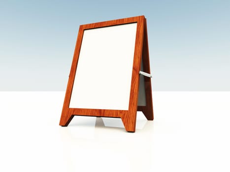 Blank Wooden Chalkboard - White 02