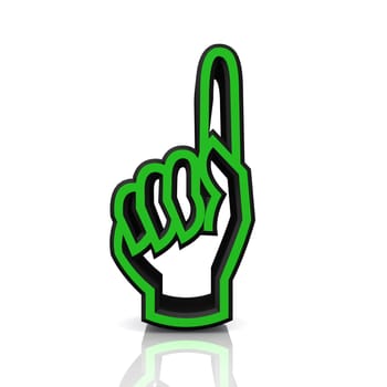 3D index finger up - green