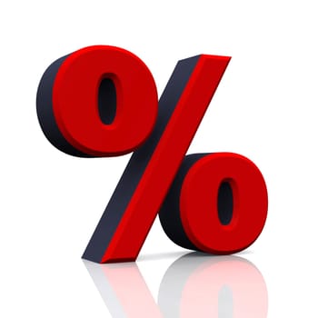 3D Percent Symbol Red Black