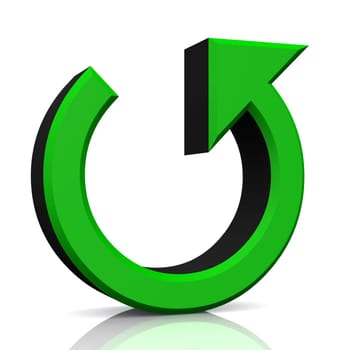 3D Arrow Round - Green